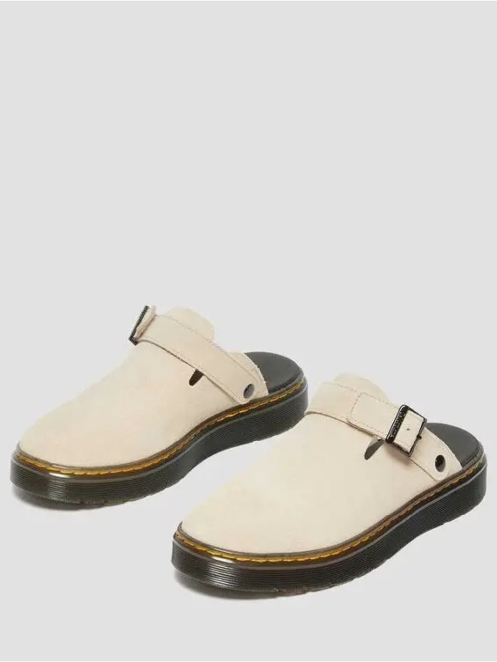 Dr. Martens Jorge II Suede Slingback Mules Parchment Tan Size 7